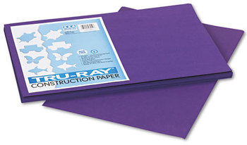 Pacon® Tru-Ray® Construction Paper,  76 lbs., 12 x 18, Purple, 50 Sheets/Pack