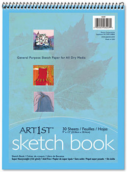 Pacon® Art1st® Artist's Sketch Book,  Unruled, 80lb, 9 x 12, White, 30 Sheets