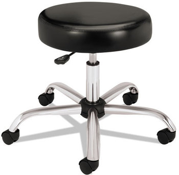 HON® Adjustable Task/Lab Stool Backless, Supports Up to 250 lb, 17.25" 22" Seat Height, Black Steel Base