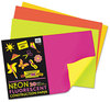 A Picture of product PAC-104303 Pacon® Neon® Construction Paper,  76 lbs., 12 x 18, Assorted, 20 Sheets/Pack
