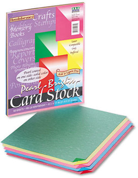 Pacon® Reminiscence™ Card Stock,  65 lbs, Letter, Assorted Bright Pearl Colors, 50/Pack