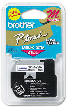 Brother P-Touch® M Series Standard Adhesive Labeling Tape,  1/2w, Blue on White
