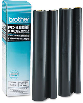 Brother PC402RF Thermal Transfer Refill Rolls,  Black, 2/PK
