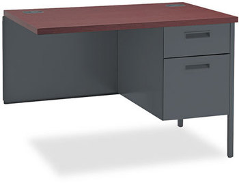 HON® Metro Classic Series "L" Workstation Return Right, 42w x 24d 29.5h, Mahogany/Charcoal