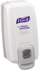 A Picture of product 672-208 PURELL® NXT® SPACE SAVER™ Push-Style Dispenser for PURELL® Gel Hand Sanitizer. 1,000 mL. Dove Gray.