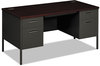 A Picture of product HON-P3262NS HON® Metro Classic Series Double Pedestal Desk Flush Panel, 60" x 30" 29.5", Mahogany/Charcoal