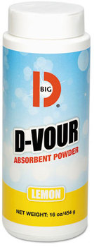Big D Industries D-Vour Absorbent Powder,  Canister, Lemon, 16oz, 6/Carton