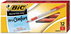 A Picture of product BIC-GSMG11RD BIC® Round Stic Grip™ Xtra Comfort Ballpoint Pen,  Red Ink, 1.2mm, Medium, Dozen