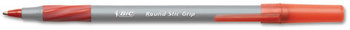 BIC® Round Stic Grip™ Xtra Comfort Ballpoint Pen,  Red Ink, 1.2mm, Medium, Dozen