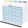 A Picture of product AVE-11430 Avery® Index Maker® Print & Apply Clear Label Unpunched Dividers for Binding Systems with White Tabs,  3-Tab, Ltr, 5 Sets