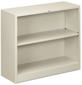 HON® Brigade® Metal Bookcases Bookcase, Two-Shelf, 34.5w x 12.63d 29h, Light Gray