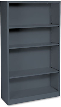 HON® Brigade® Metal Bookcases Bookcase, Four-Shelf, 34.5w x 12.63d 59h, Charcoal