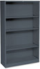 A Picture of product HON-S60ABCS HON® Brigade® Metal Bookcases Bookcase, Four-Shelf, 34.5w x 12.63d 59h, Charcoal