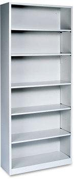HON® Brigade® Metal Bookcases Bookcase, Six-Shelf, 34.5w x 12.63d 81.13h, Light Gray