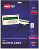 A Picture of product AVE-5376 Avery® Printable Microperforated Business Cards with Sure Feed® Technology w/Sure Laser, 2 x 3.5, Ivory, 250 10/Sheet, 25 Sheets/Pack