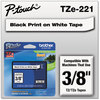 A Picture of product BRT-TZE221 Brother P-Touch® TZe Series Standard Adhesive Laminated Labeling Tape,  3/8w, Black on White