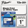 A Picture of product BRT-TZE251 Brother P-Touch® TZe Series Standard Adhesive Laminated Labeling Tape,  1w, Black on White