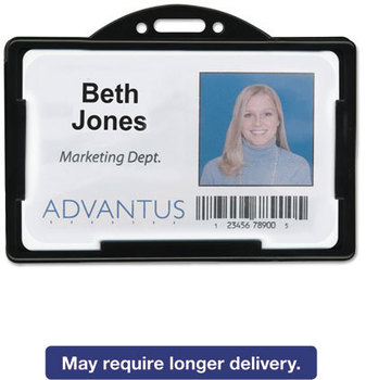 Advantus® ID Card Holders,  3 3/8 x 2 1/8, Black, 25 per Pack