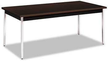 HON® Utility Table Rectangular, 72w x 36d 29h, Mocha/Black