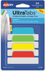 A Picture of product AVE-74769 Avery® Ultra Tabs® Repositionable Margin Tabs: 2.5" x 1", 1/5-Cut, Assorted Pastel Colors, 24/Pack
