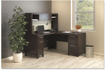 Bush® Enterprise Collection L-Desk,  Mocha Cherry (Box 1 of 2)