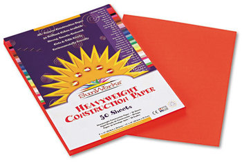 SunWorks® Construction Paper,  58 lbs., 9 x 12, Orange, 50 Sheets/Pack