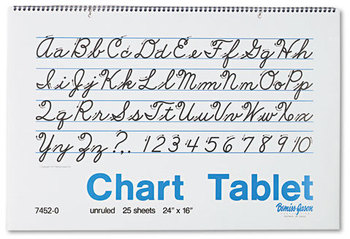 Pacon® Chart Tablets,  Unruled, 24 x 16, White, 25 Sheets