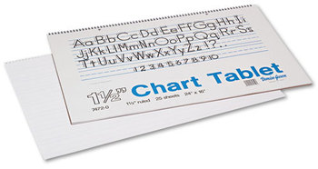 Pacon® Chart Tablets,  Ruled, 24 x 16, White, 25 Sheets