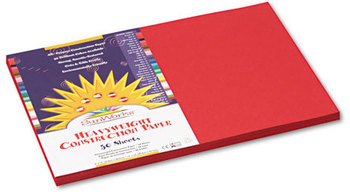 SunWorks® Construction Paper,  58 lbs., 12 x 18, Red, 50 Sheets/Pack