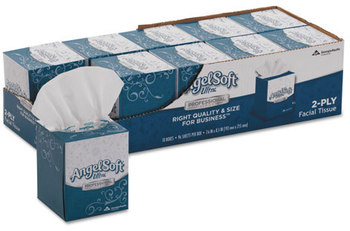 Angel Soft® ps Ultra® Facial Tissue,  2-Ply, White, 7 3/5 x 8 1/2, 96/Box, 10 Boxes/Carton
