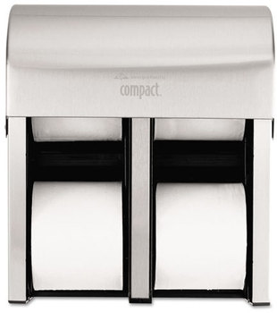 Georgia Pacific® Professional Compact Quad® Vertical Four Roll Coreless Tissue Dispenser,  Stl, 11 3/4 x 6 9/10 x 13 1/4
