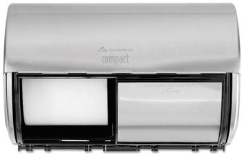 Georgia Pacific® Professional Compact® Coreless Side-by-Side Double Roll Tissue Dispenser,  Stnlss Steel, 10 1/8 x 6 3/4 x 7 1/8