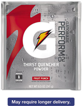 Gatorade® Thirst Quencher Powder Drink Mix,  Fruit Punch, 8.5oz Packets, 40/Carton