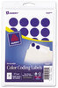A Picture of product AVE-05469 Avery® Printable Self-Adhesive Removable Color-Coding Labels 0.75" dia, Dark Blue, 24/Sheet, 42 Sheets/Pack, (5469)