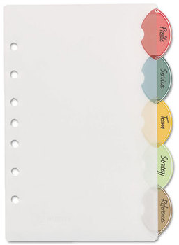 Avery® Insertable Style Edge™ Tab Plastic Dividers 7-Hole Punched, 5-Tab, 8.5 x 5.5, Translucent, 1 Set