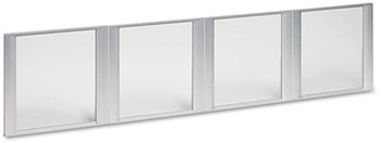 Alera® Glass Door Set For Hutch With Silver Frame 72" Wide 17w x 16h, Clear, 4 Doors/Set
