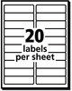 A Picture of product AVE-8161 Avery® Easy Peel® White Address Labels with Sure Feed® Technology w/ Inkjet Printers, 1 x 4, 20/Sheet, 25 Sheets/Pack