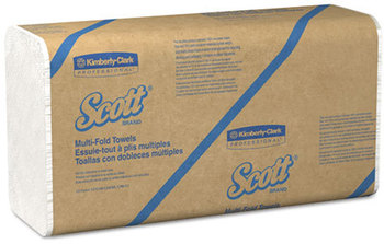 Scott® Folded Paper Towels,  9 1/5 x 9 2/5, 250/Pack, 16 Packs/Carton