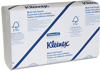 Kleenex® Folded Paper Towels,  9 1/5 x 9 2/5, White, 150/Pack, 8 Packs/Carton