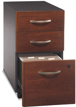 Bush® Series C Three-Drawer Mobile Pedestal File,  Hansen Cherry
