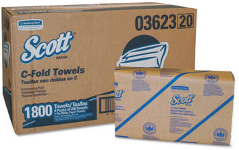 Scott® Folded Paper Towels,  Convenience Pack, 10 1/8 x 13 3/20, White, 200/Pack