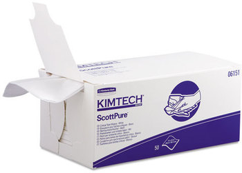 Kimtech* SCOTTPURE* Critical Task Wipers,  12 x 23, White, 50/Bx, 8 Boxes/Carton
