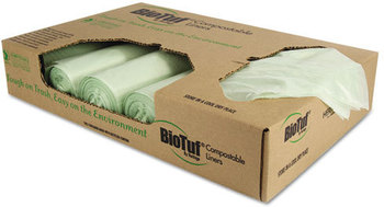 Heritage Biotuf® Compostable Can Liners. 1 mil. 32 gal. 34 X 48 in. Green. 100/carton.