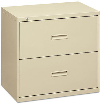 HON® 400 Series Lateral File 2 Legal/Letter-Size Drawers, Putty, 30" x 18" 28"