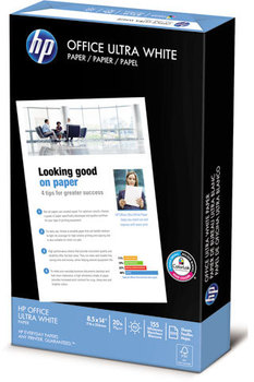 HP Office Ultra-White Paper,  92 Bright, 20lb, 8-1/2 x 14, 500/Ream
