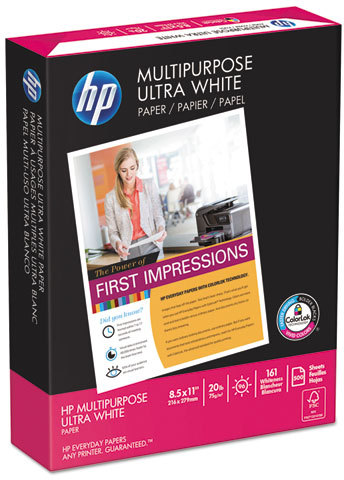 HP Ultra White Multipurpose Printer Paper, Letter, 20lb, 96-Bright