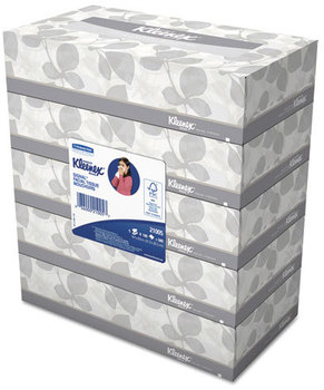 Kleenex® White Facial Tissue,  2-Ply, 100 Tissues/Box, 5 Boxes/Pack, 6 Packs/Carton