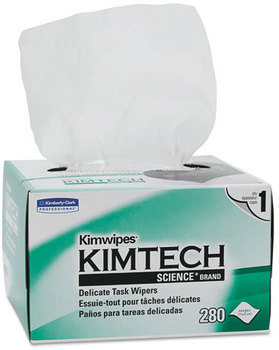 Kimtech* KIMWIPES* Delicate Task Wiper,  Tissue, 4 2/5 x 8 2/5, 280/Box, 30 Boxes/Carton