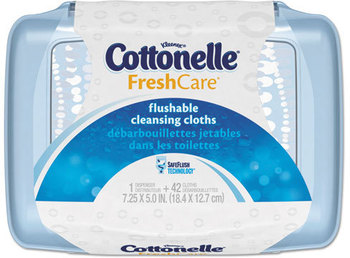 Cottonelle® Fresh Care Flushable Cleansing Cloths,  White, 3.75 x 5.5, 42/Pack, 8 Packs/CT