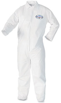 KleenGuard™ A40 Coveralls with Zipper Front. Large. White. 25/case.